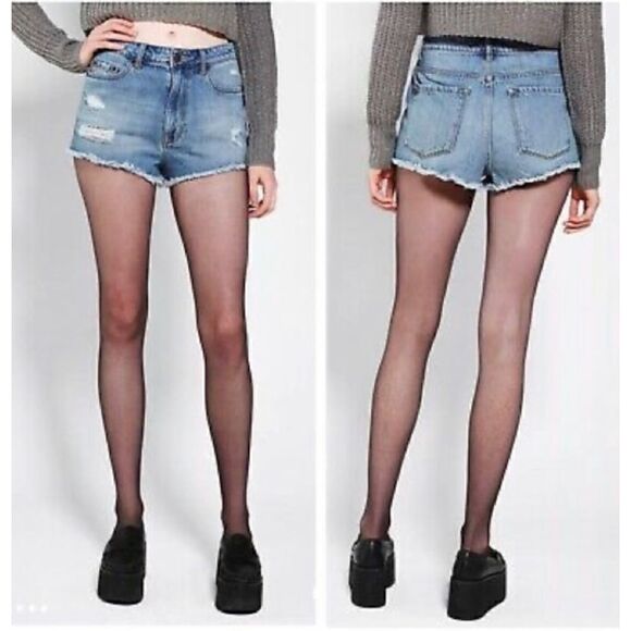 Urban Outfitters BDG High Rise Cheeky Distressed Cut Off Denim Shorts, Size 28 - Picture 7 of 16